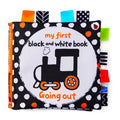 LakaRose Baby Black and White Label Cloth Book Newborn Infant Early Education Books Cloth Quiet Books