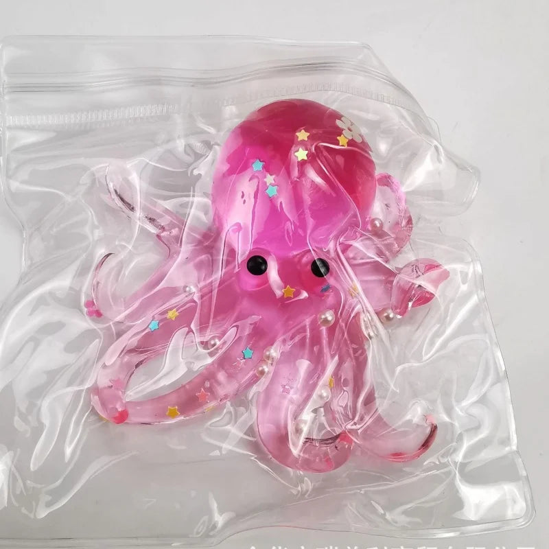 Glitter Octopus Taba Squishy Sugar Stress Ball | Cute Animal Squeeze Fidget Toy for Kids